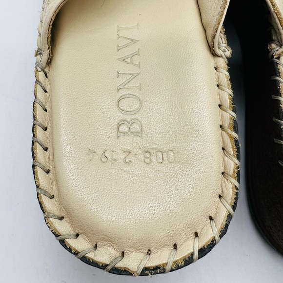 BONAVI WOMENS SLIP ON TAN LEATHER SANDALS SIZE 10 - Picture 5 of 11